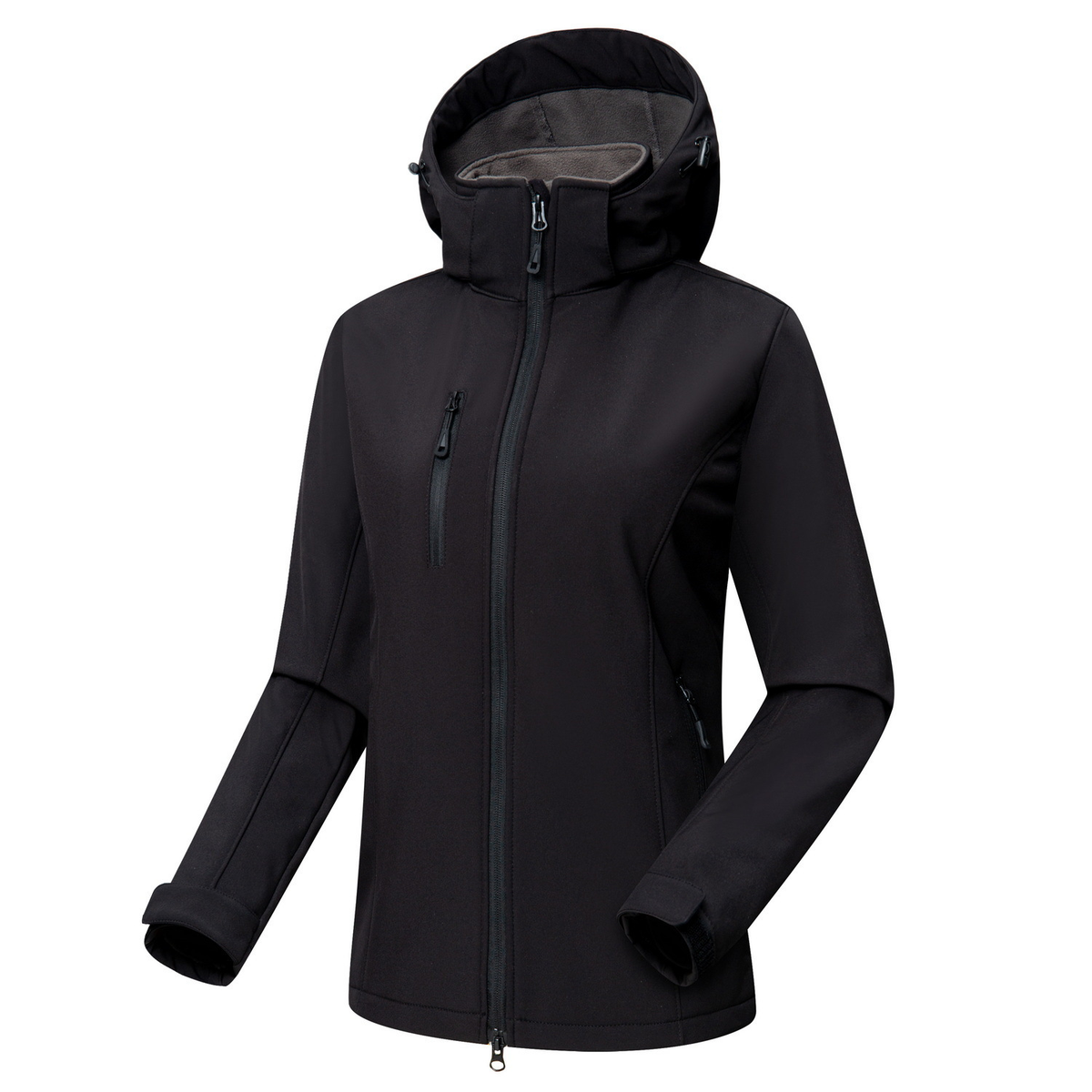 Veste softshell femme à capuche coupe-vent - Noir