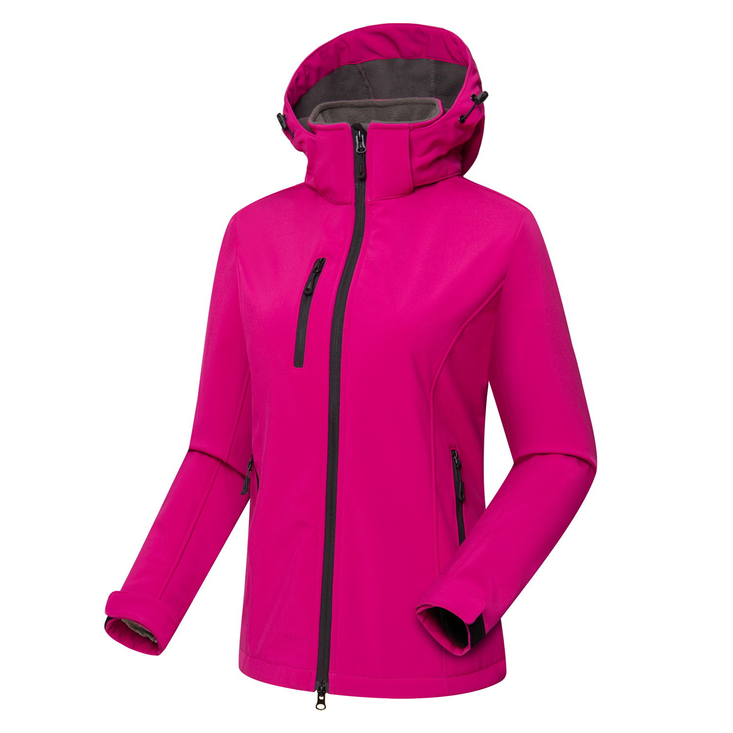 Veste softshell femme à capuche coupe-vent - Rose