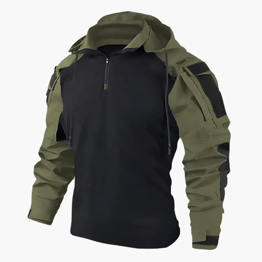 Veste Tactique Homme Militaire Imperméable Capuche Ajustable Col Montant