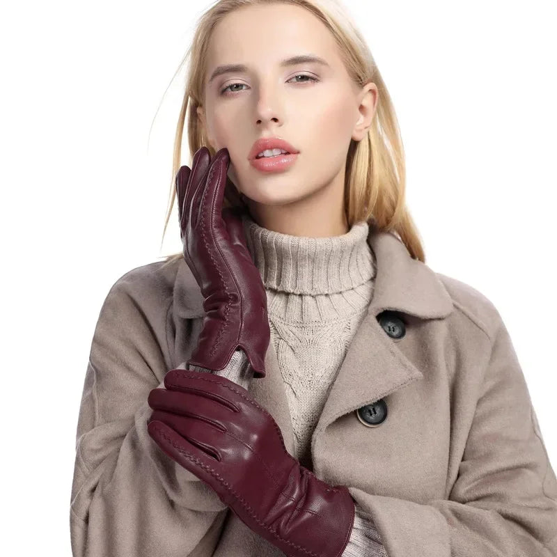 Viviane - Gants Cuir Doublure Polaire
