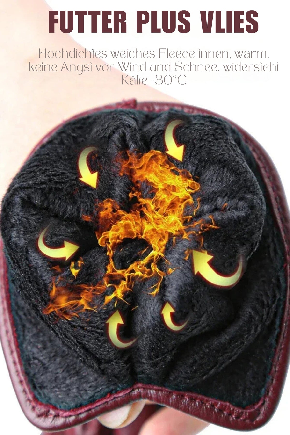 Viviane - Gants Cuir Doublure Polaire