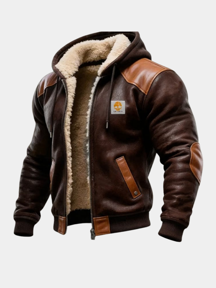 Yann - Veste Daim Capuche Vintage