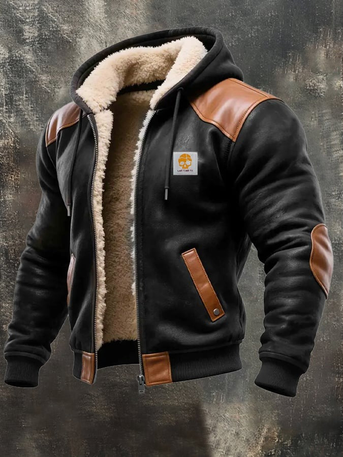 Yann - Veste Daim Capuche Vintage