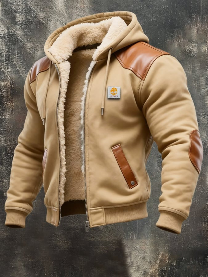 Yann - Veste Daim Capuche Vintage